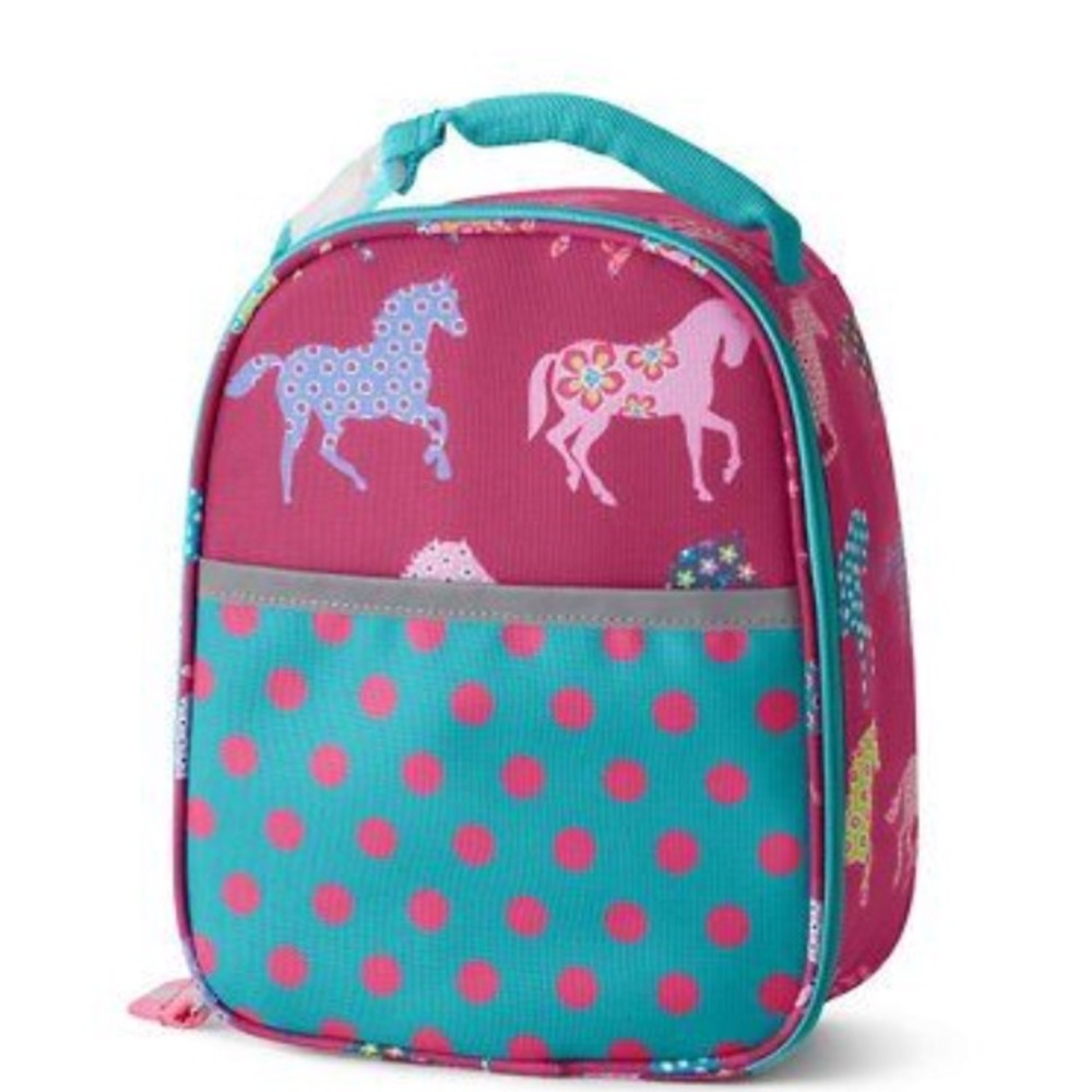 Garnet Hill pink horse kids lunch pack EUC